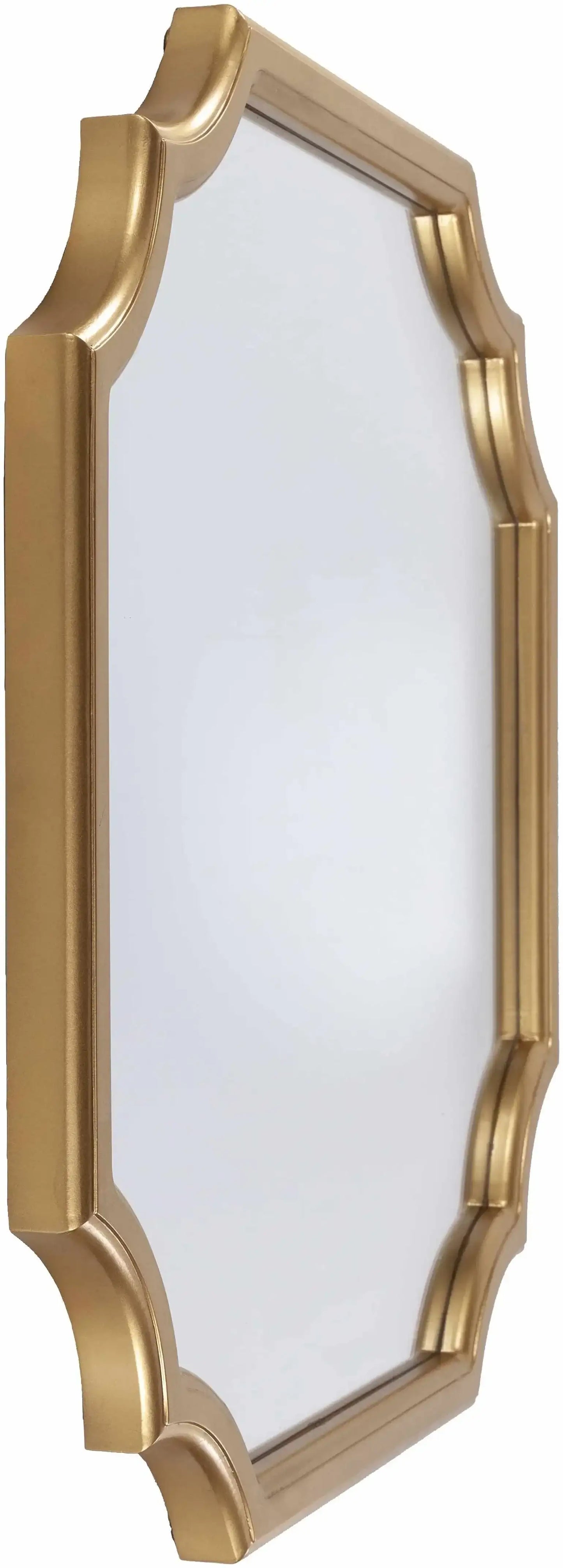 Abangay Gold Contemporary Wood Frame Mirror - Clearance