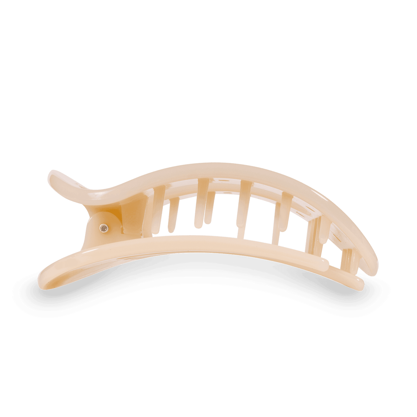 Almond Beige Large Flat Round Hair Clip