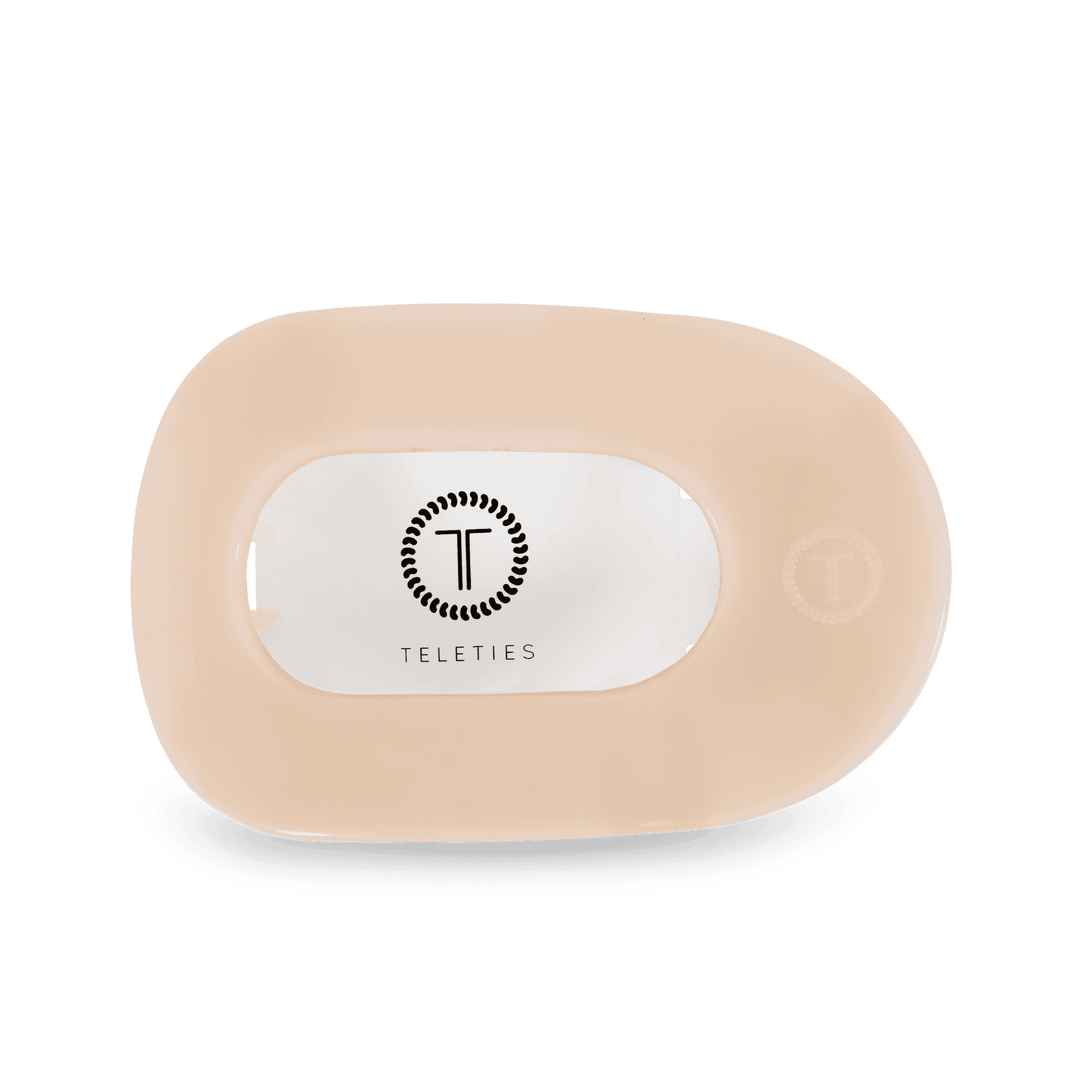 Almond Beige Large Flat Round Hair Clip