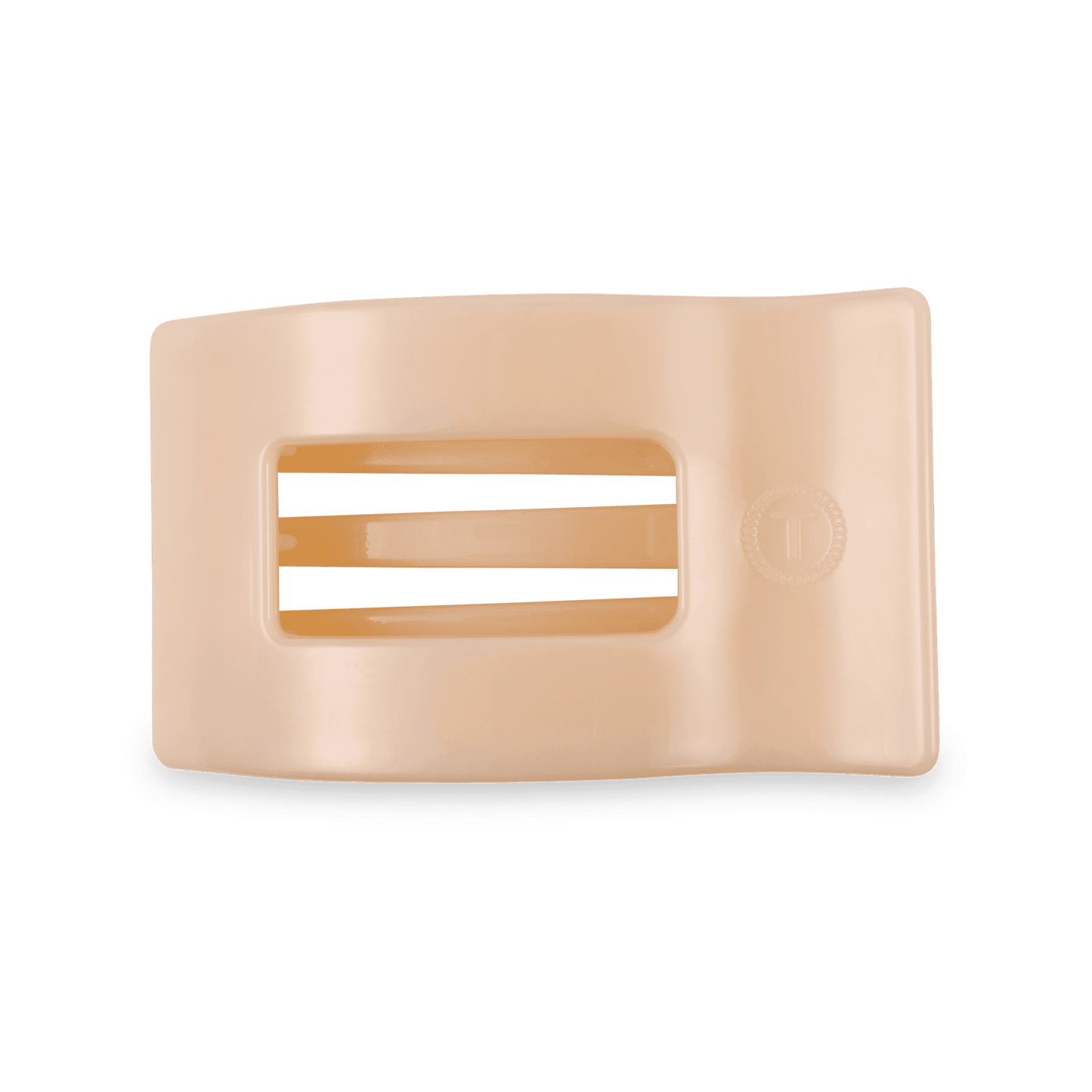 Almond Beige Medium Flat Rectangle Hair Clip