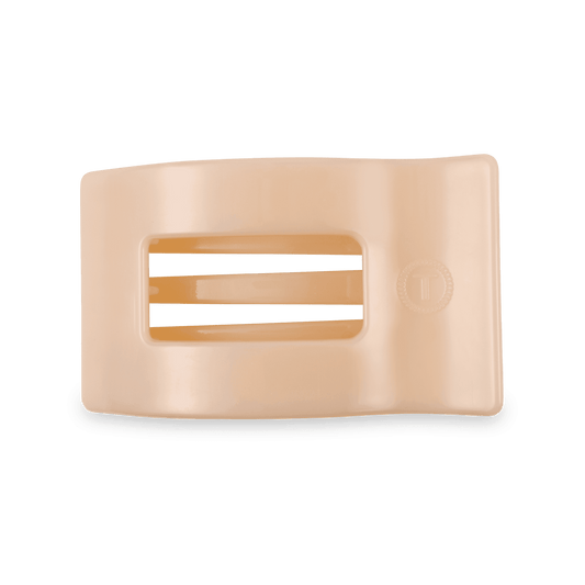 Almond Beige Medium Flat Rectangle Hair Clip