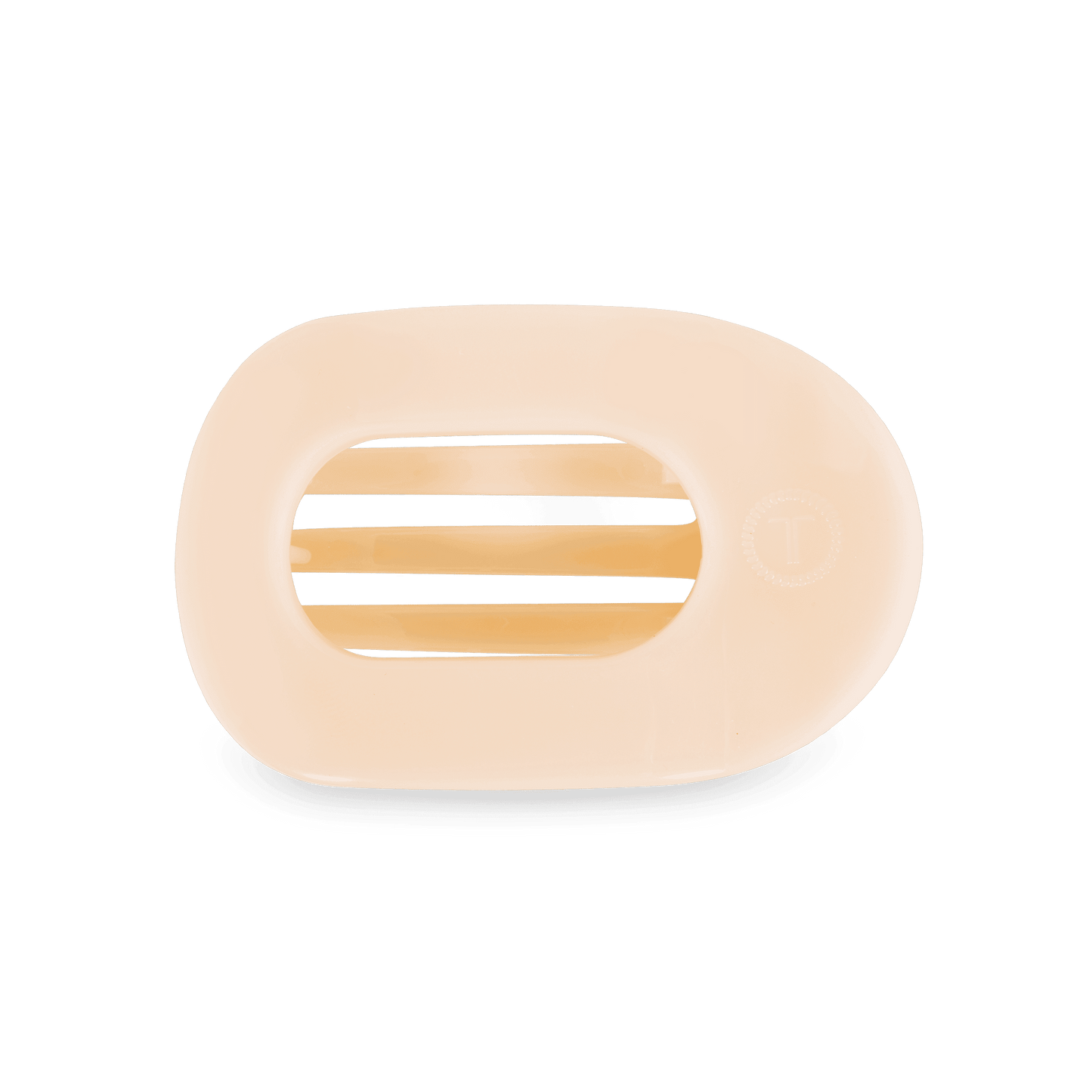Almond Beige Medium Flat Round Hair Clip