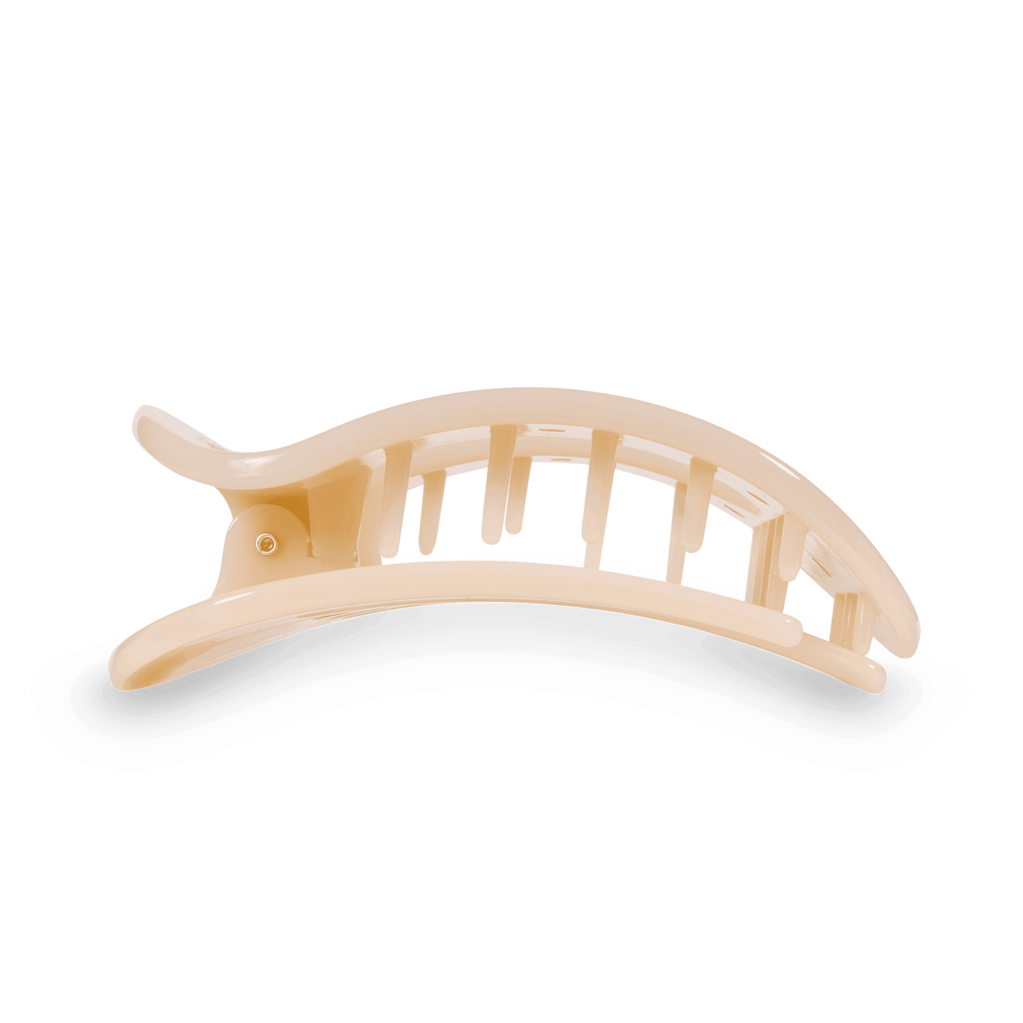 Almond Beige Medium Flat Round Hair Clip
