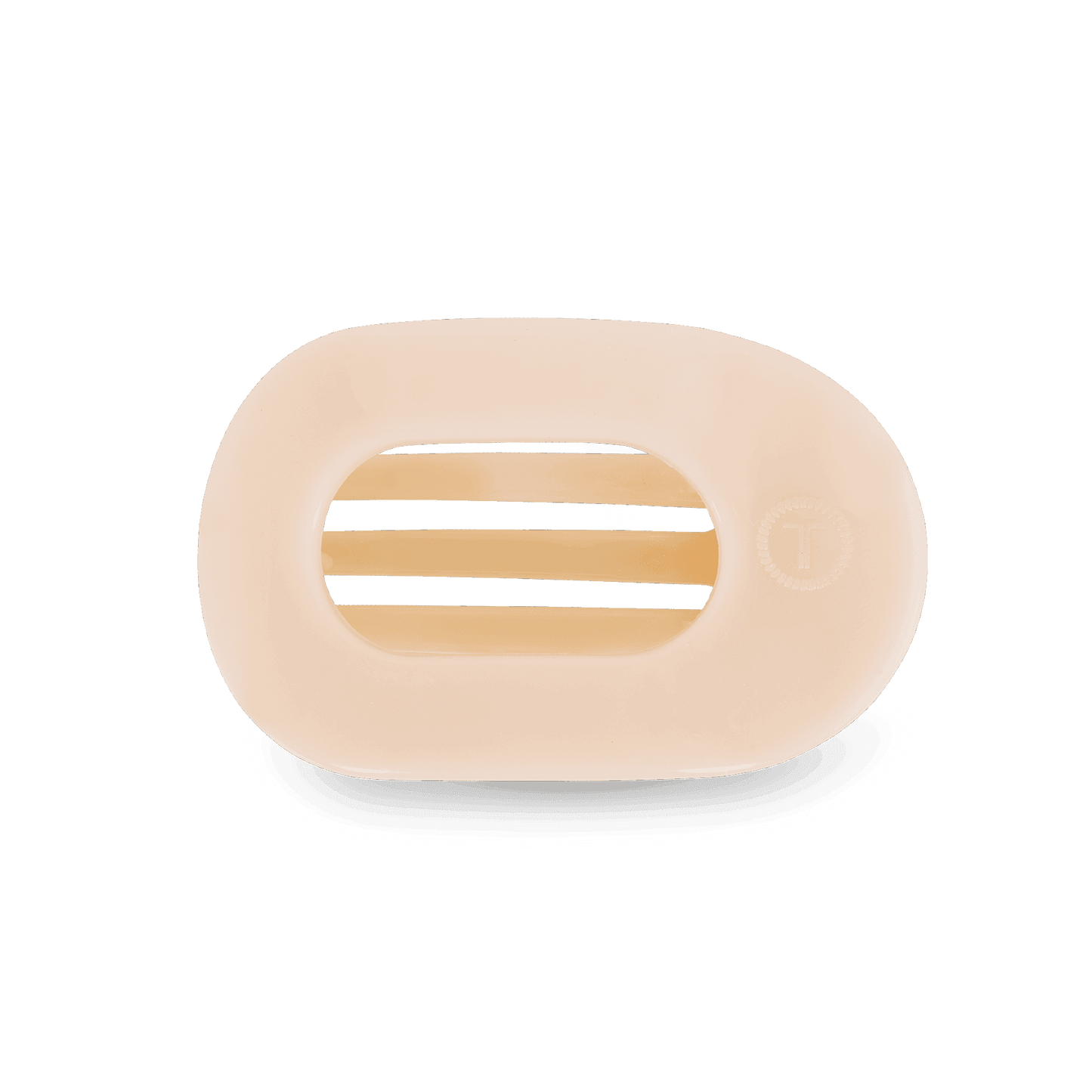 Almond Beige Small Flat Round Hair Clip