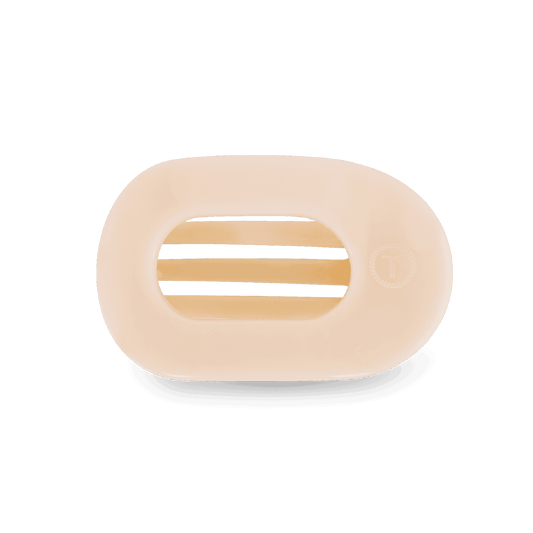 Almond Beige Small Flat Round Hair Clip