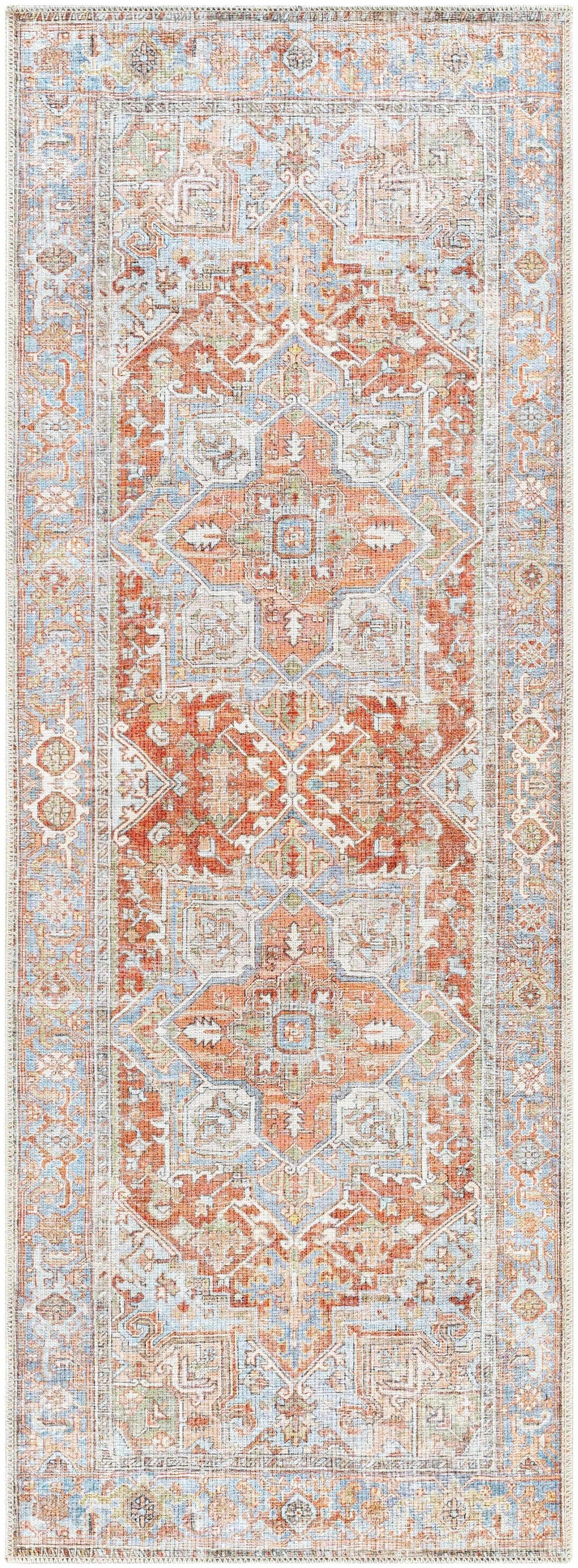 Maayon Medallion Rust Washable Area Rug