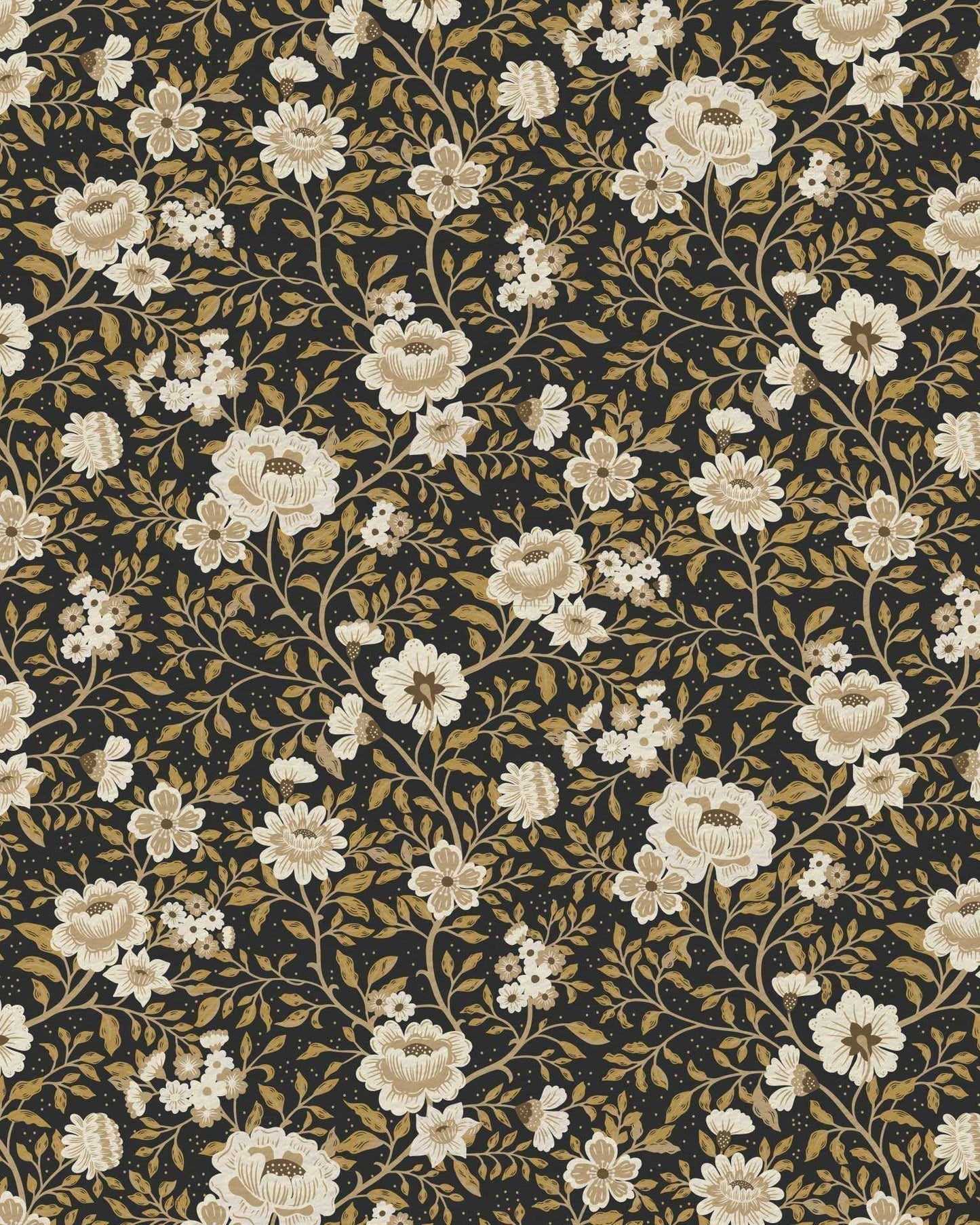 Annabelle Wallpaper in Charcoal Marigold