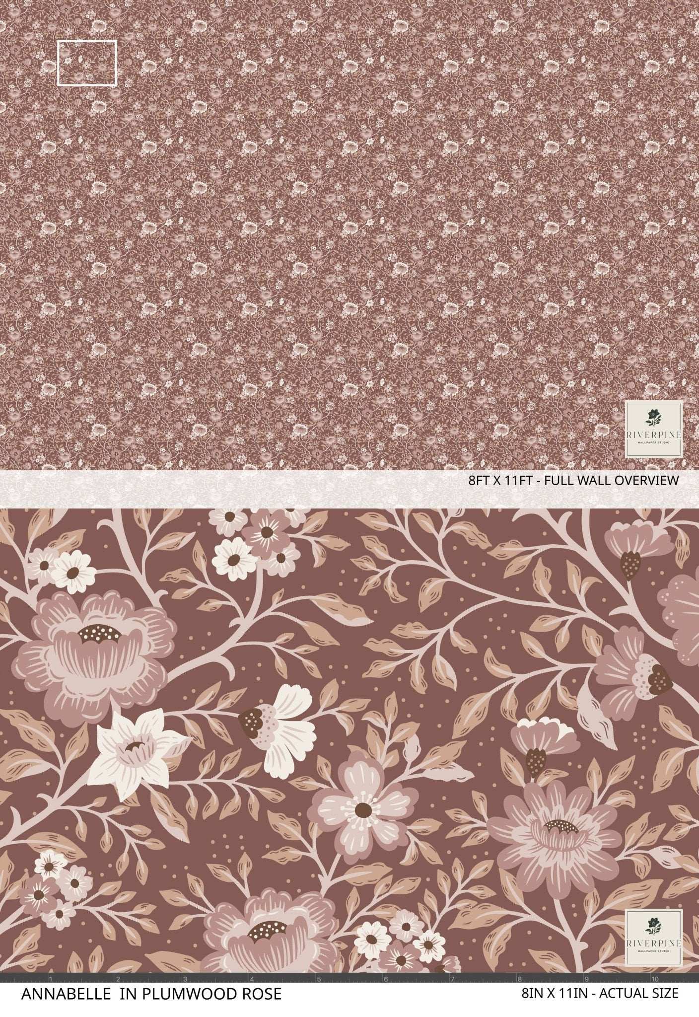 Annabelle Wallpaper in Plumwood Rose