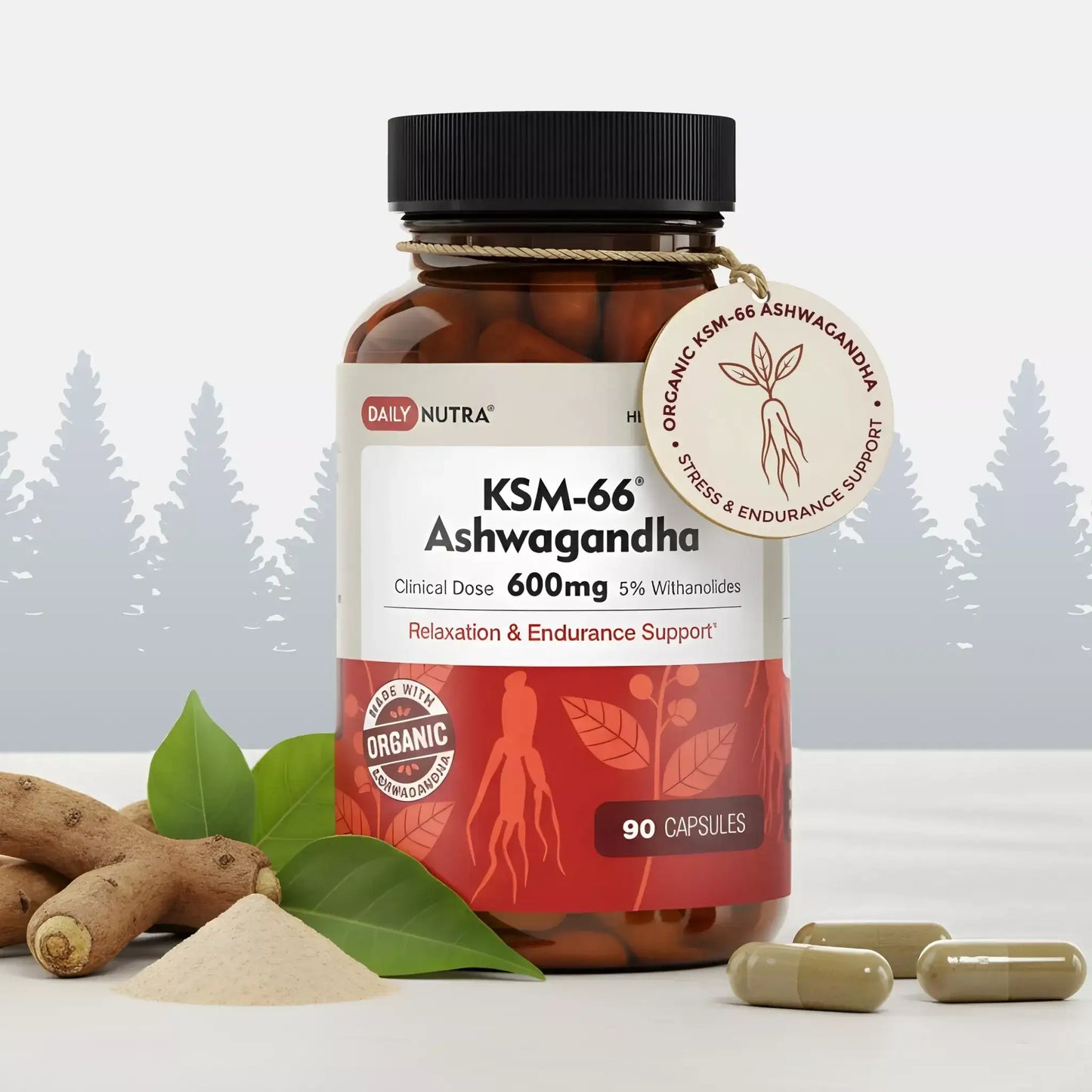 Daily Nutra KSM-66 Ashwagandha 600mg Capsules – Stress Relief & Relaxation