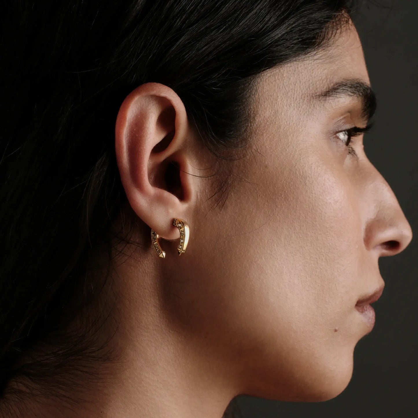 Sapphire Horseshoe Earring