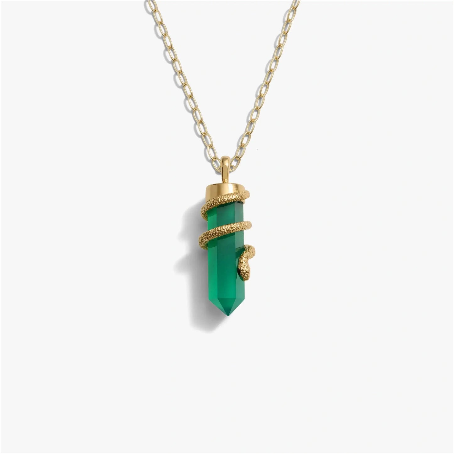 Green Onyx Crystal Snake Necklace