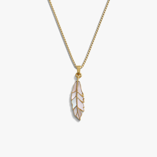 Mother of Pearl Feather Necklace