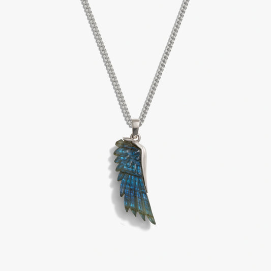 Gemstone Angel Wing Necklace