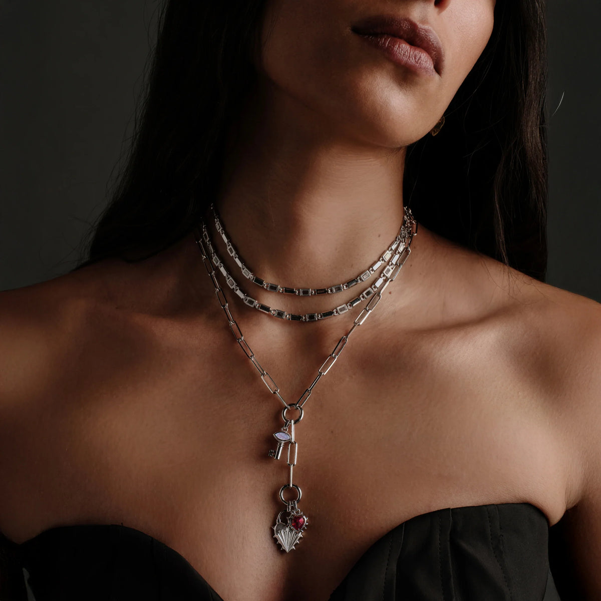Lariat Charm Collector Necklace
