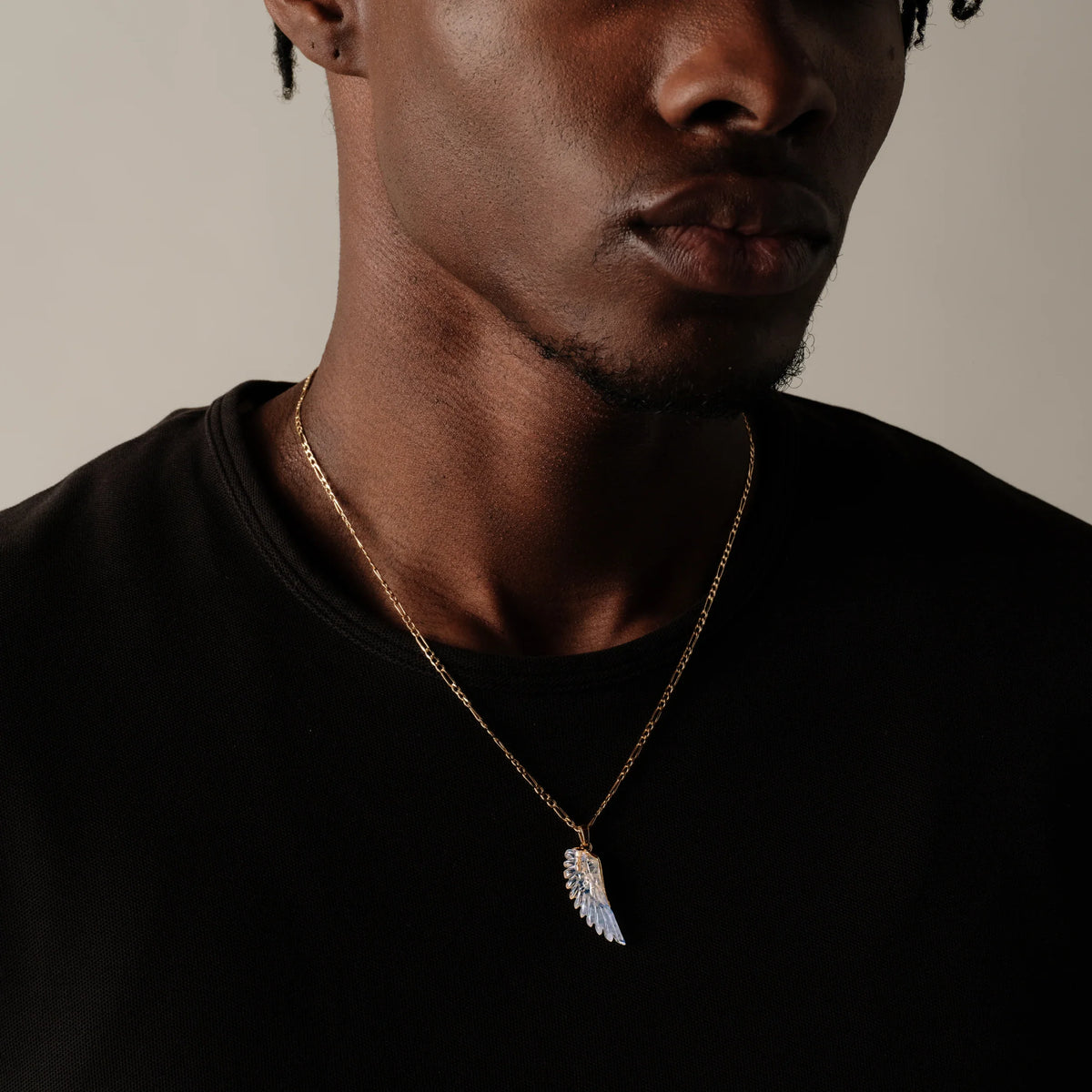 Carved Wing Figaro Necklace