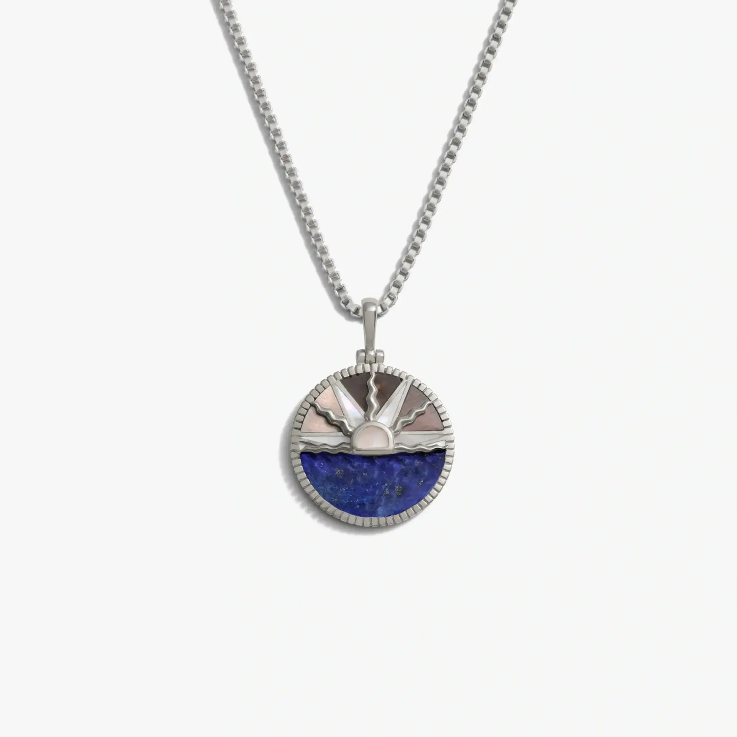 Gemstone Inlay Sunrise Necklace