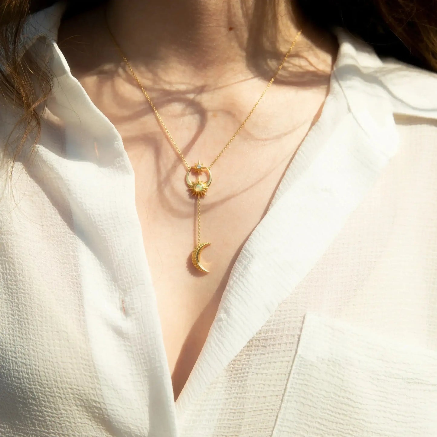 Sun / Moon & Stars Lariat Necklace