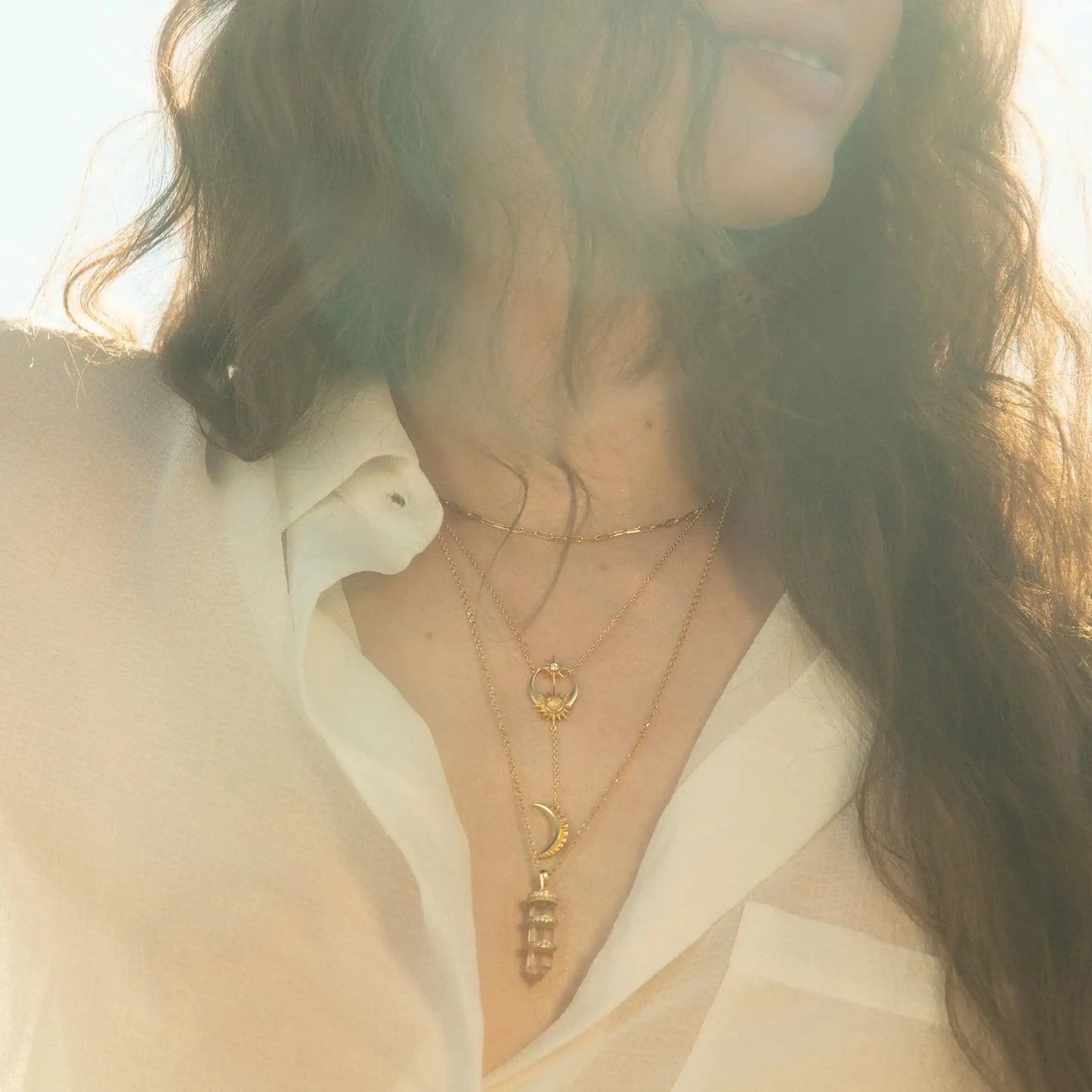 Sun / Moon & Stars Lariat Necklace
