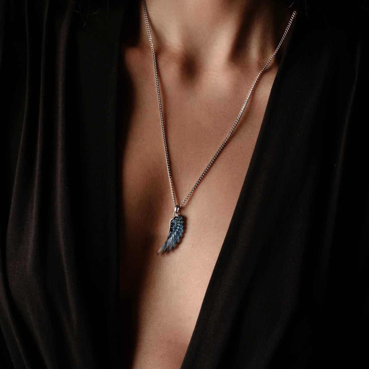 Carved Wing Figaro Necklace