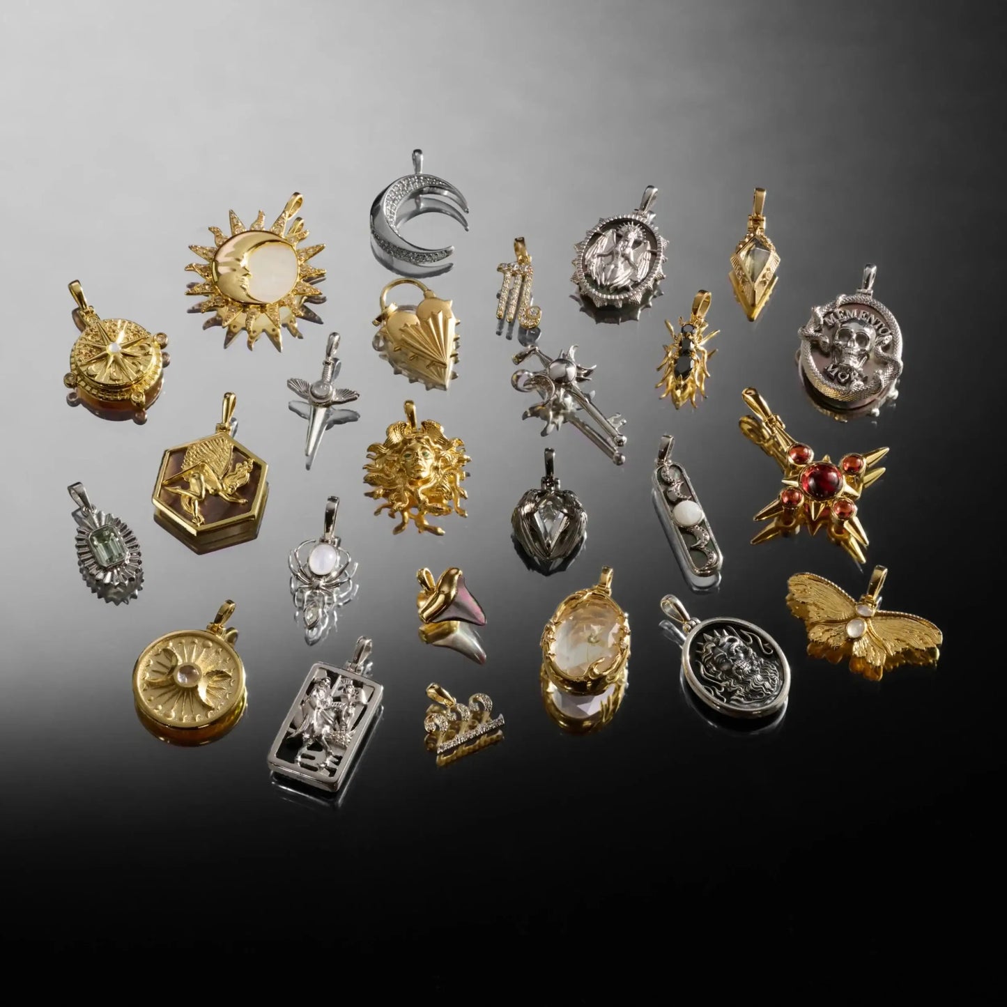 Mini Triple Moon Key Amulet