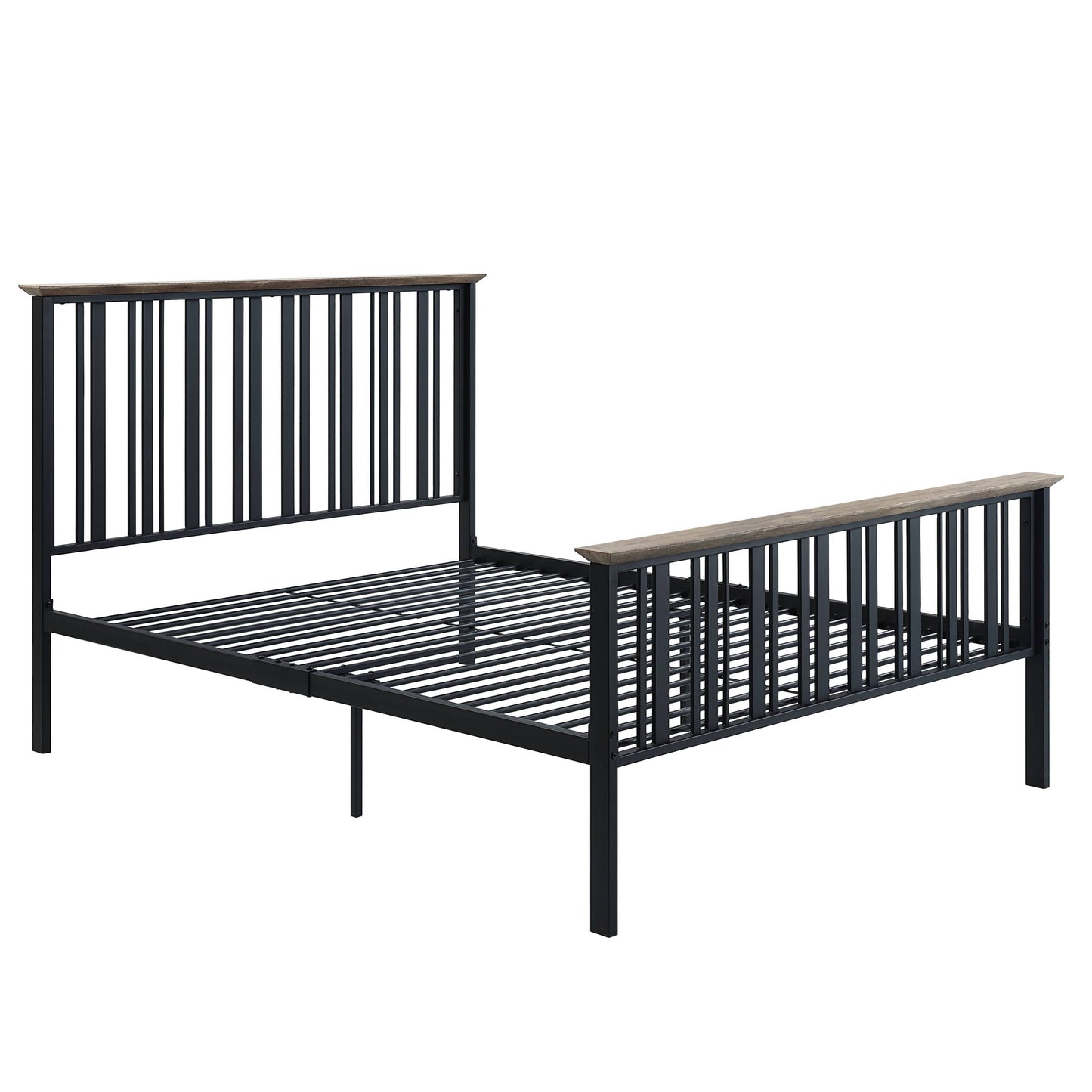 Zudora  Antique Oak & Black Finish Full Bed