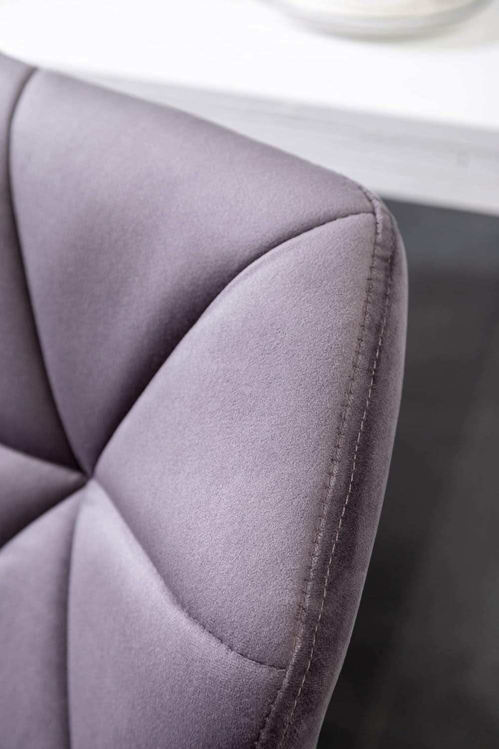 Breni Velvet Diamond Tufted Swivel Adjustable Height Bar Stool Set Of 2 Gray