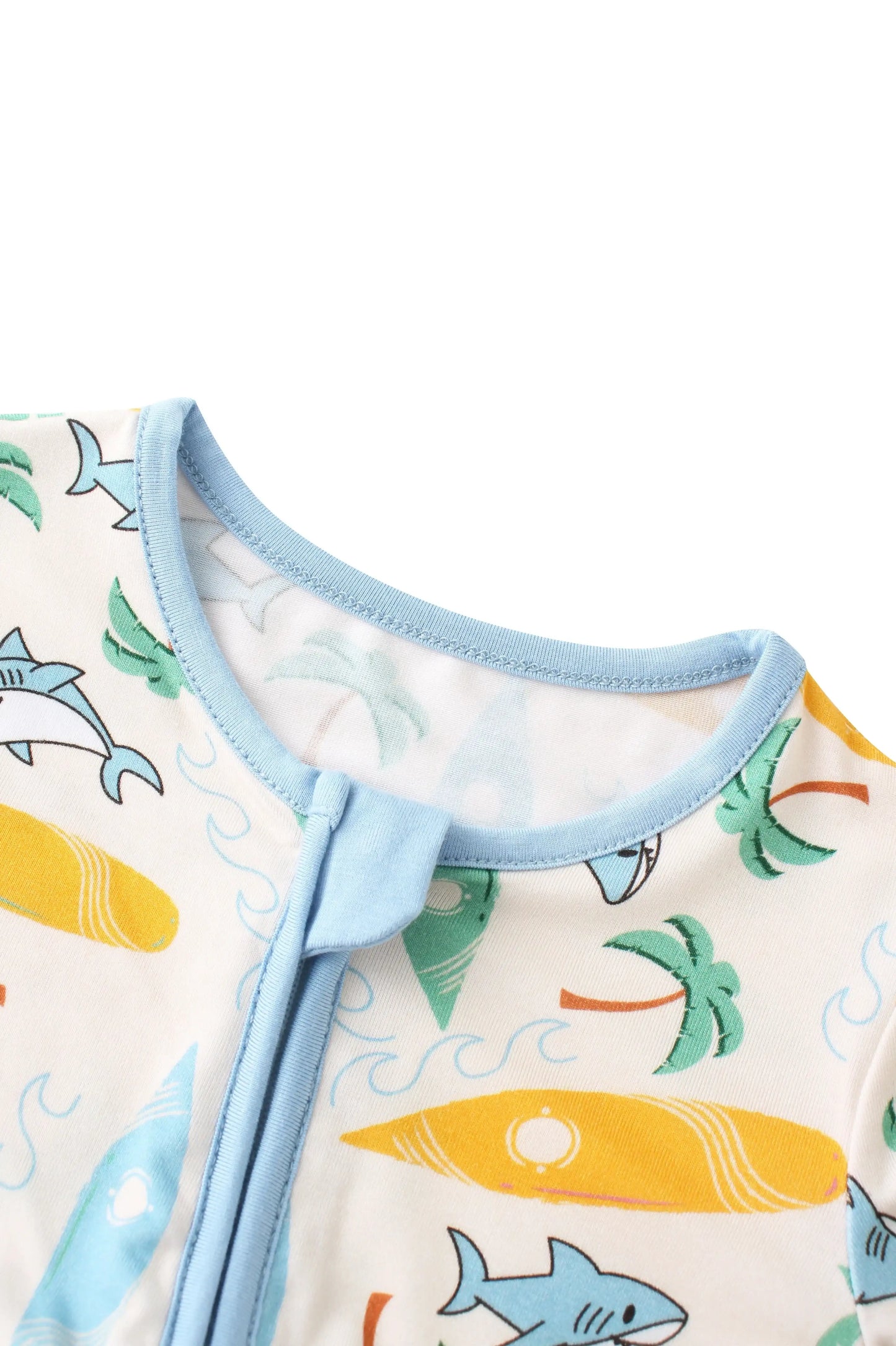 PoshTOT Beach Surfing Bamboo Baby Convertible Zippy Romper