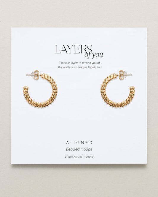 Aligned Beaded Hoop Earrings