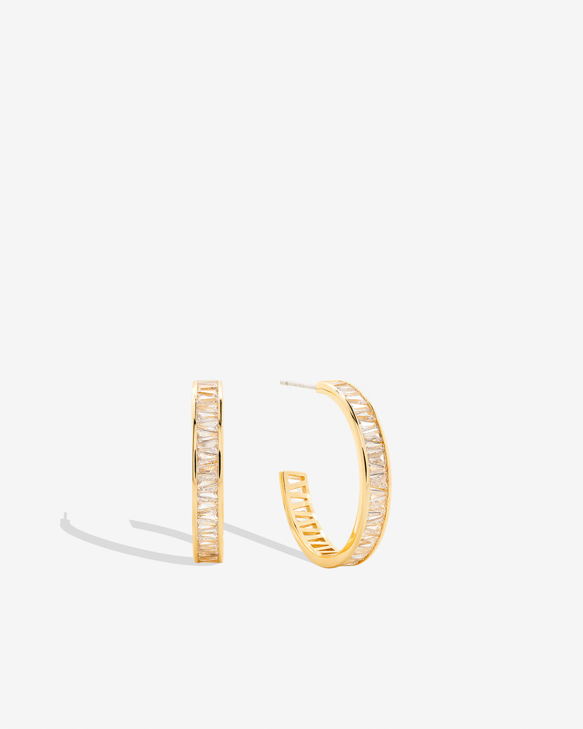 Beautifully Broken Baguette Midi Hoop Earrings