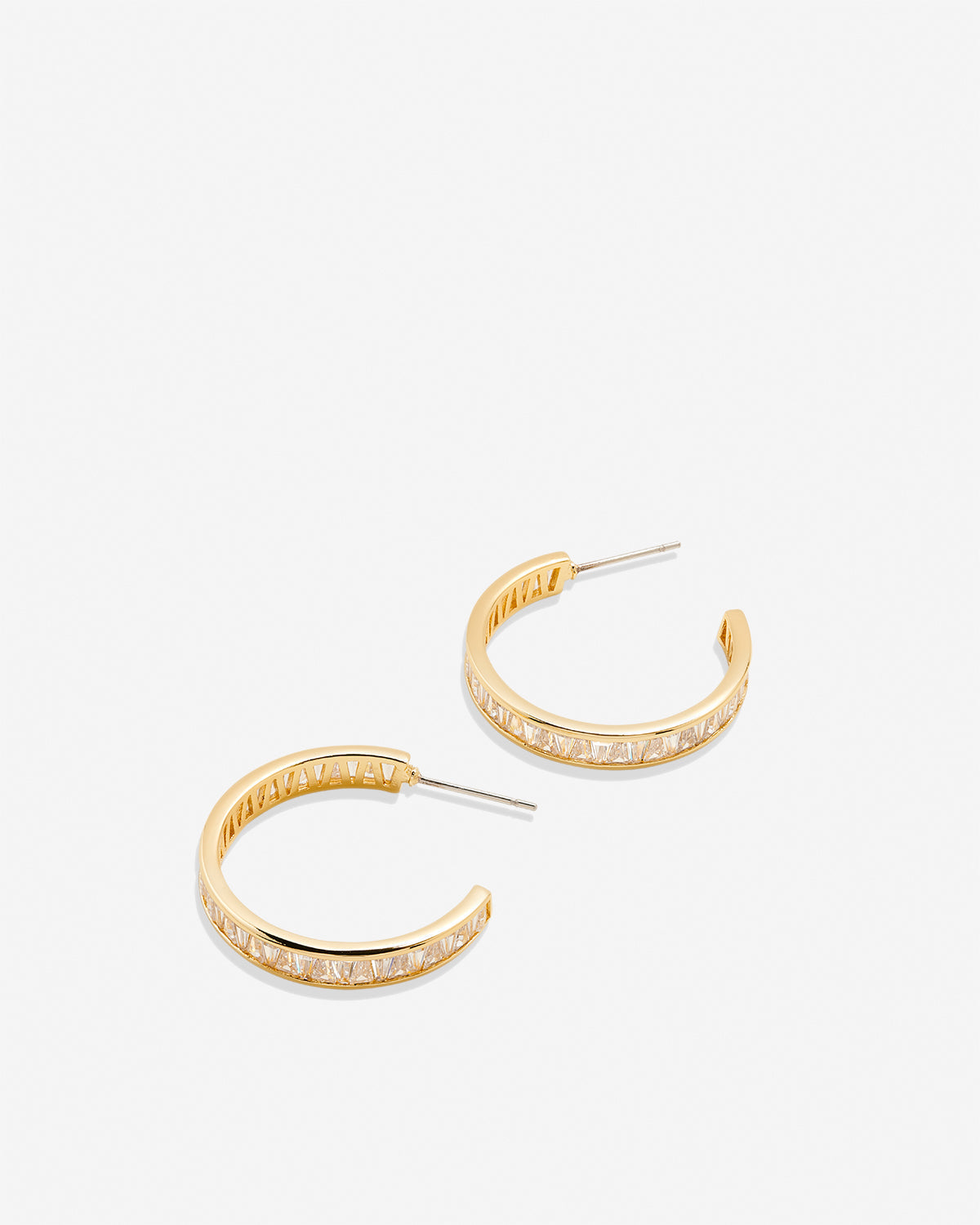 Mom Baguette Midi Hoop Earrings