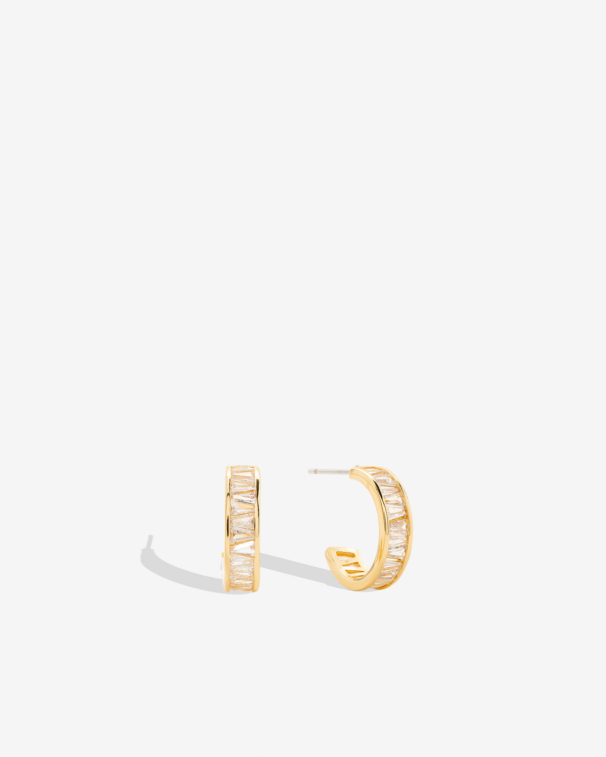 Beautifully Broken Baguette Mini Hoop Earrings