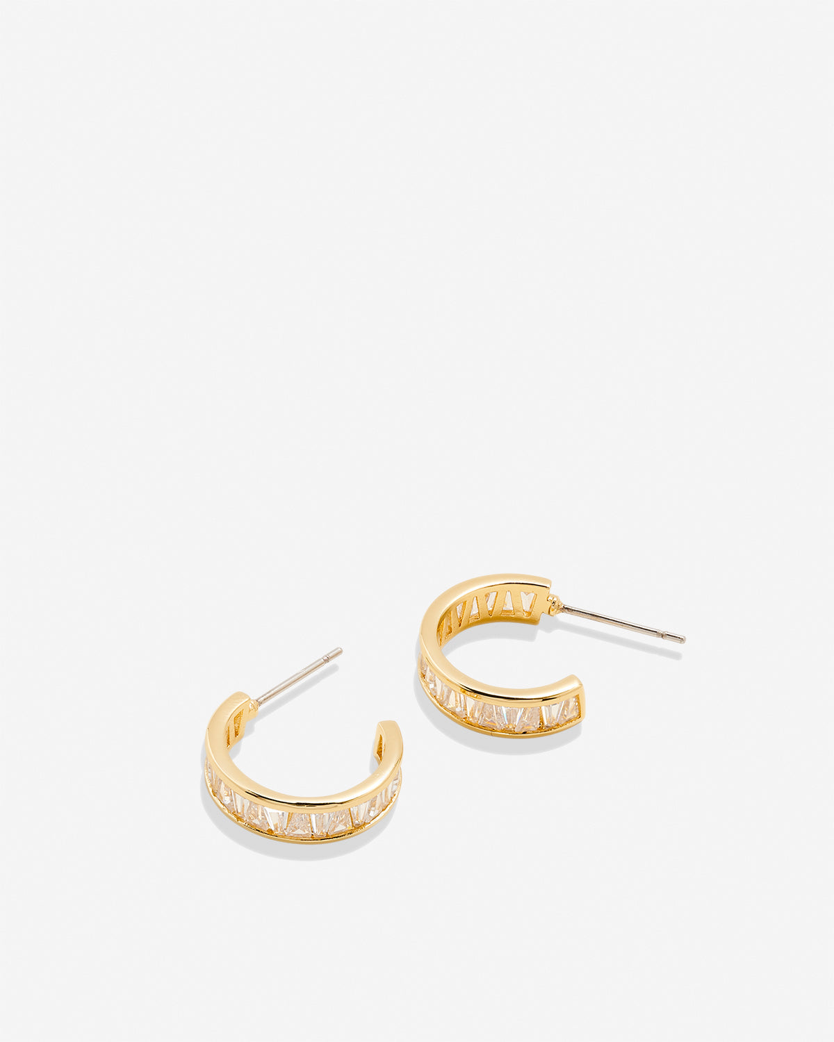 Beautifully Broken Baguette Mini Hoop Earrings