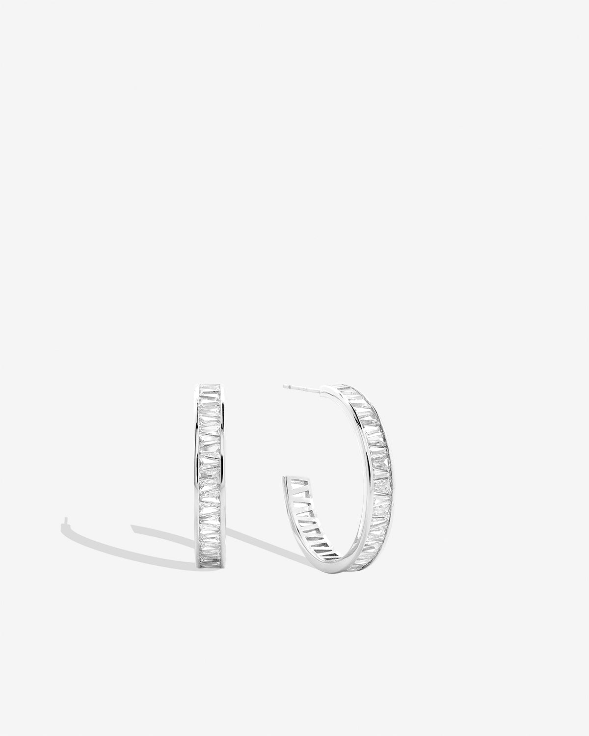 Mom Baguette Midi Hoop Earrings