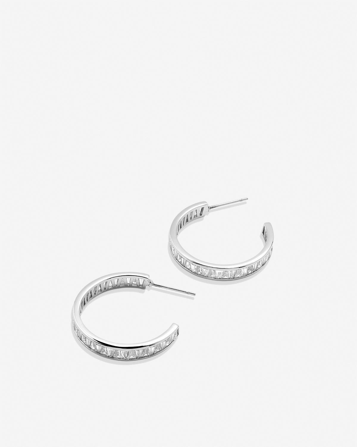 Mom Baguette Midi Hoop Earrings