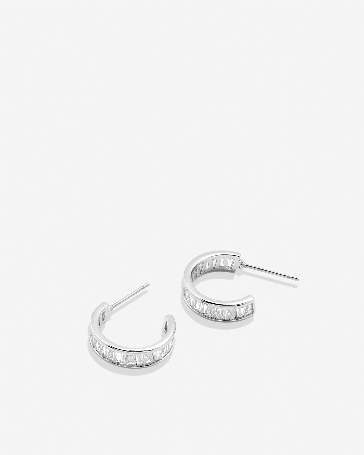 Mom Baguette Mini Hoop Earrings