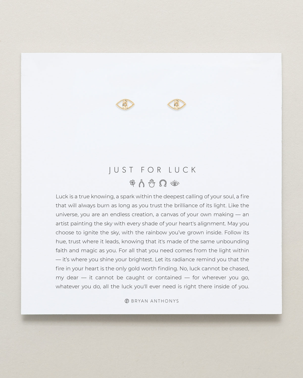 Just For Luck Evil Eye Earrings