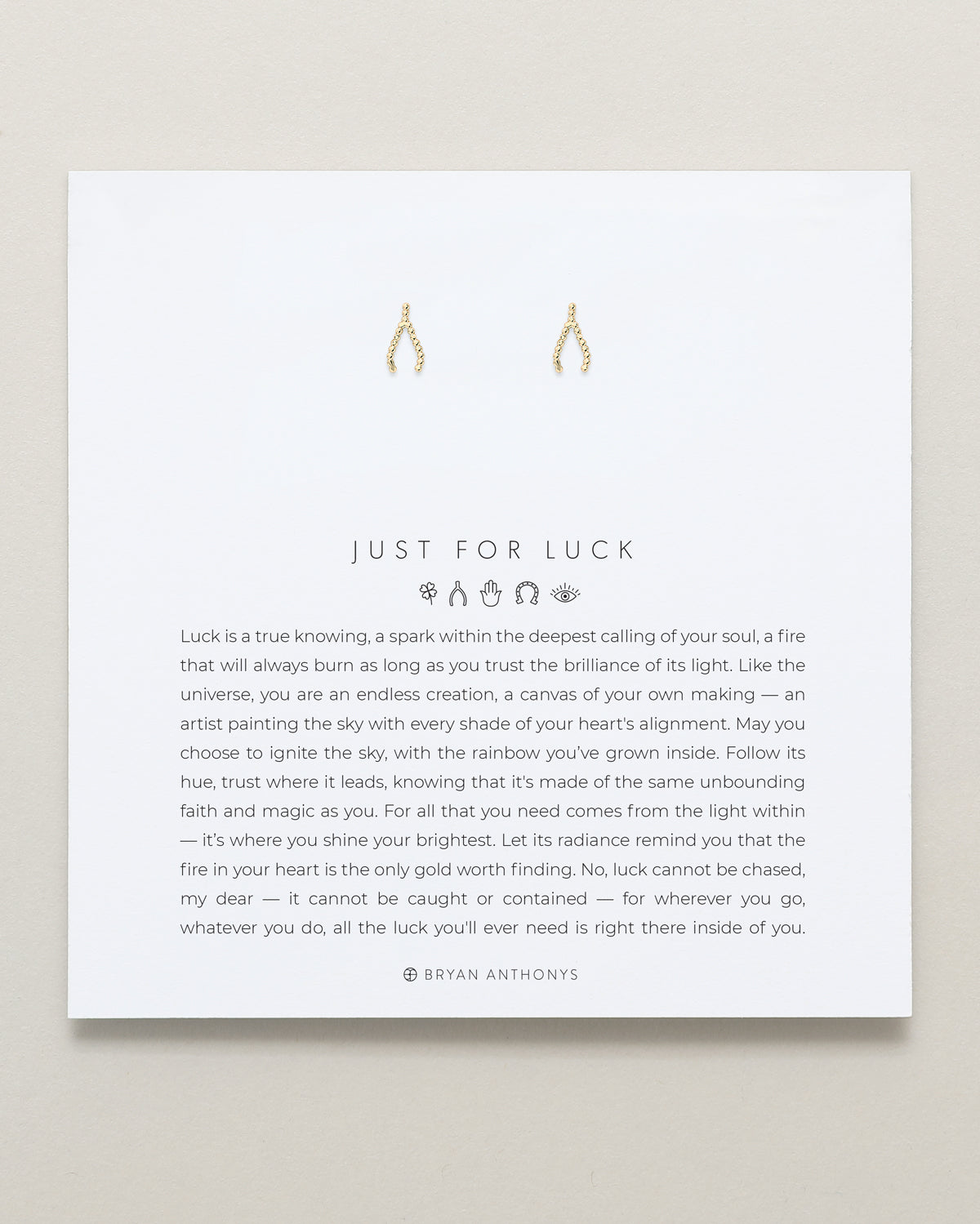 Just For Luck Wishbone Earrings