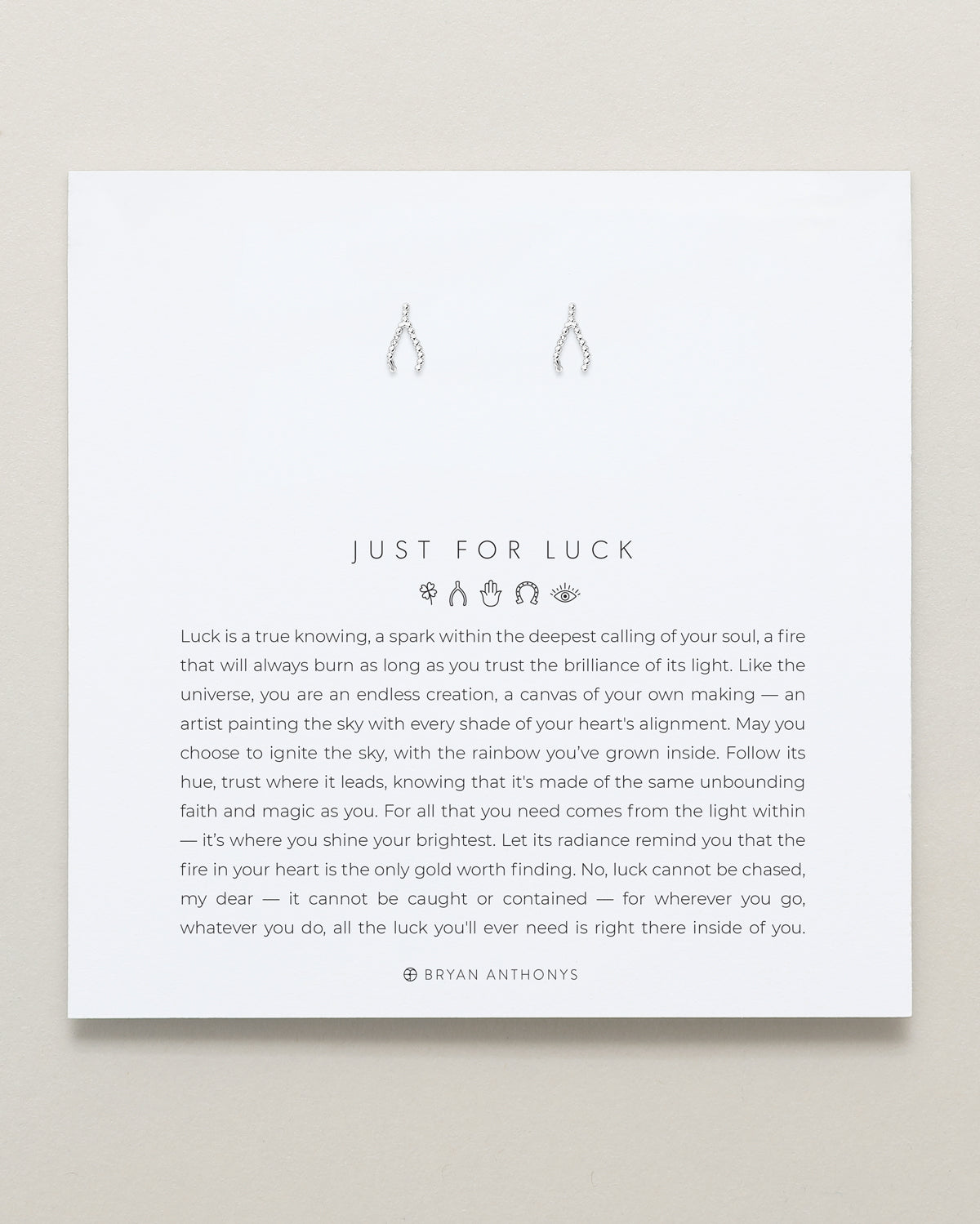 Just For Luck Wishbone Earrings