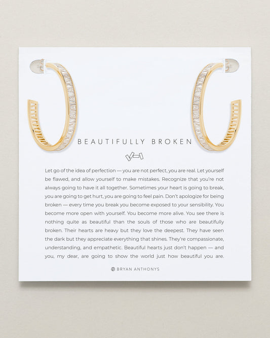 Beautifully Broken Baguette Maxi Hoop Earrings