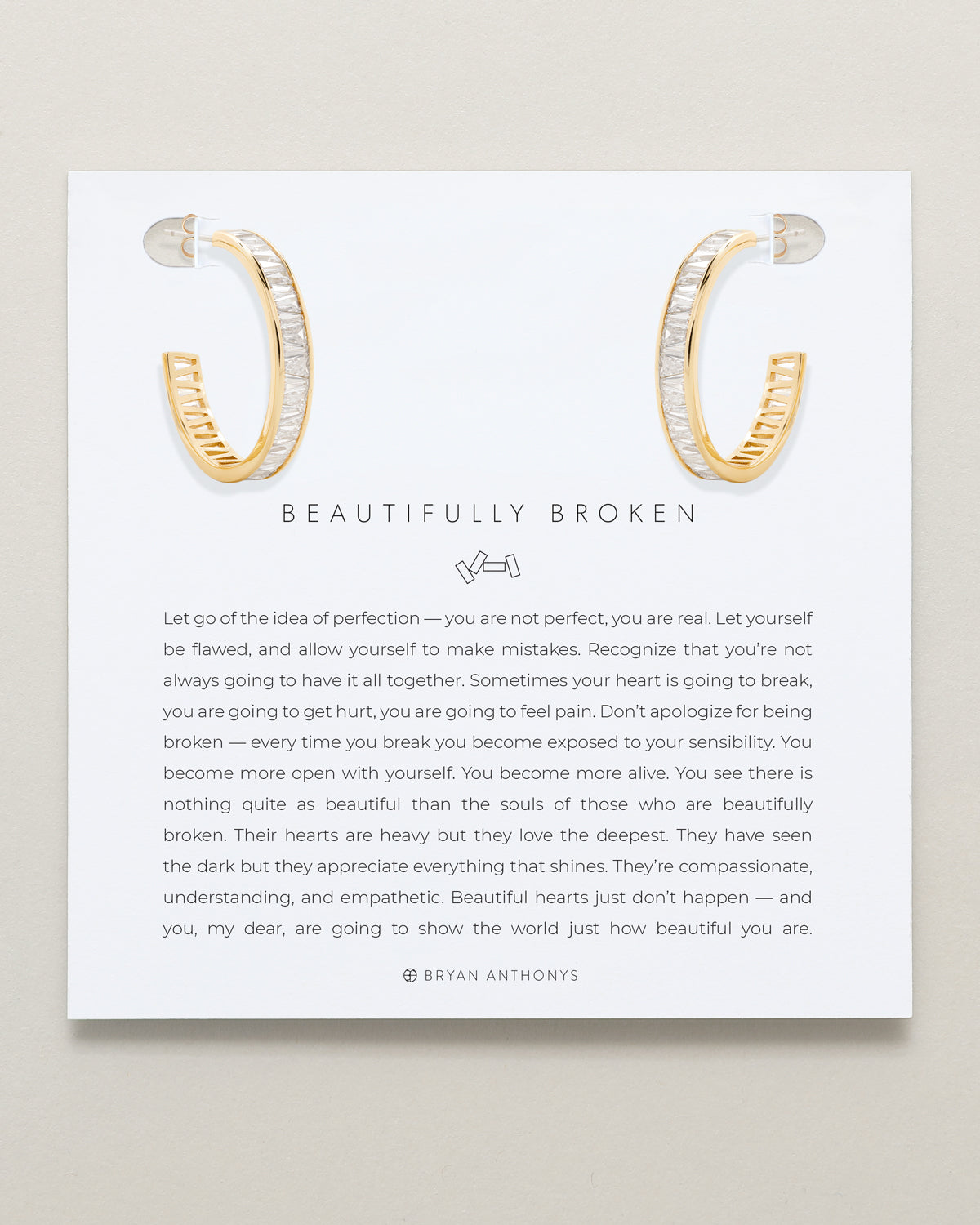 Beautifully Broken Baguette Midi Hoop Earrings