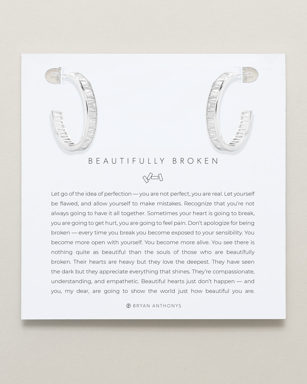 Beautifully Broken Baguette Midi Hoop Earrings