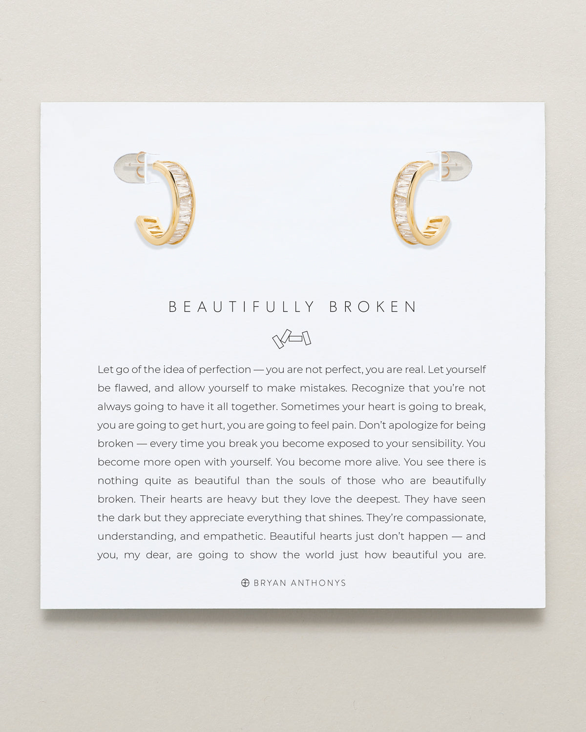 Beautifully Broken Baguette Mini Hoop Earrings