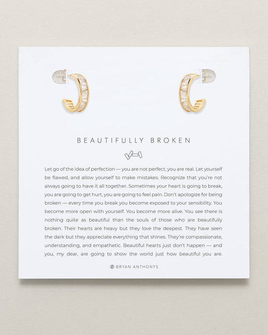 Beautifully Broken Baguette Mini Hoop Earrings