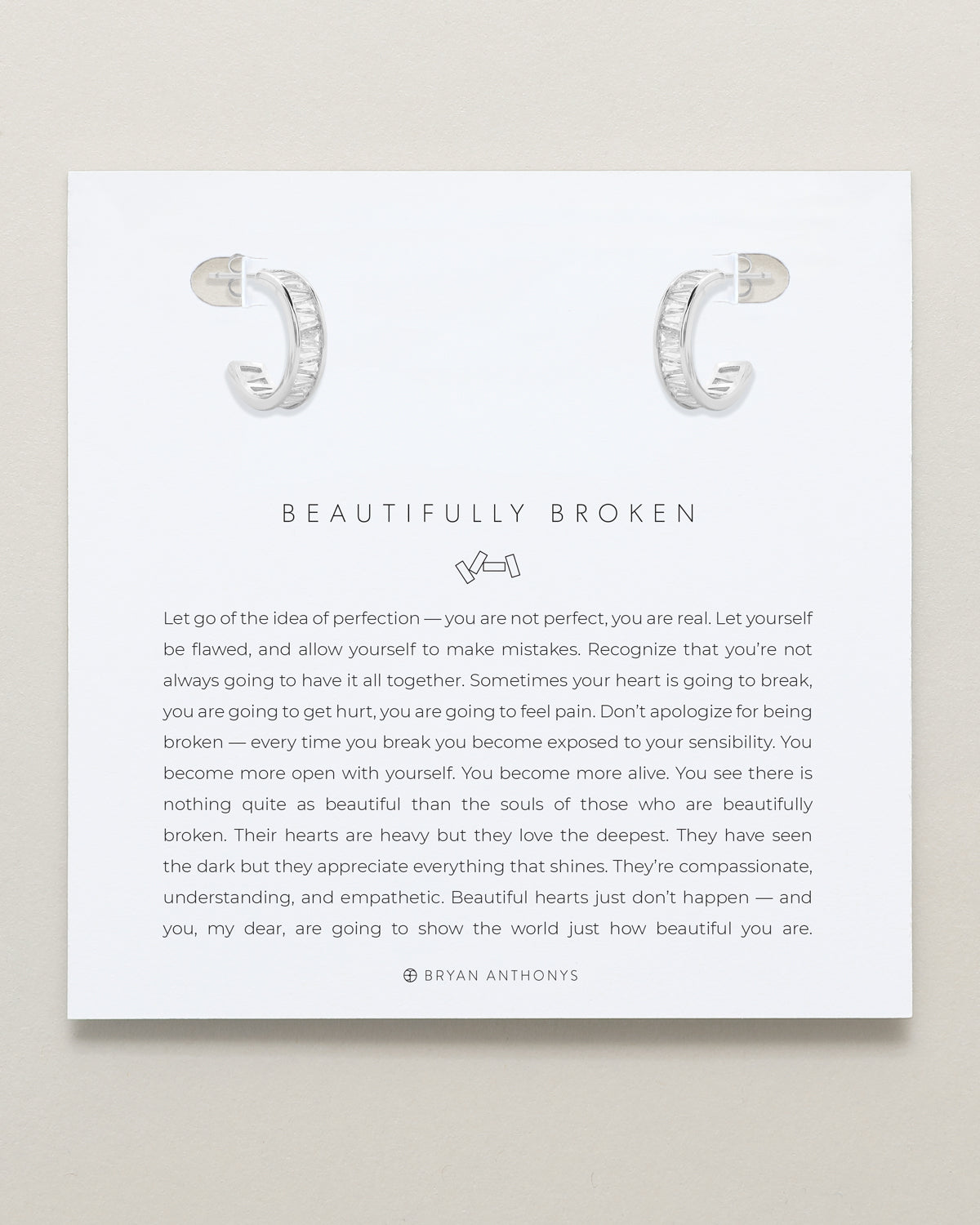 Beautifully Broken Baguette Mini Hoop Earrings