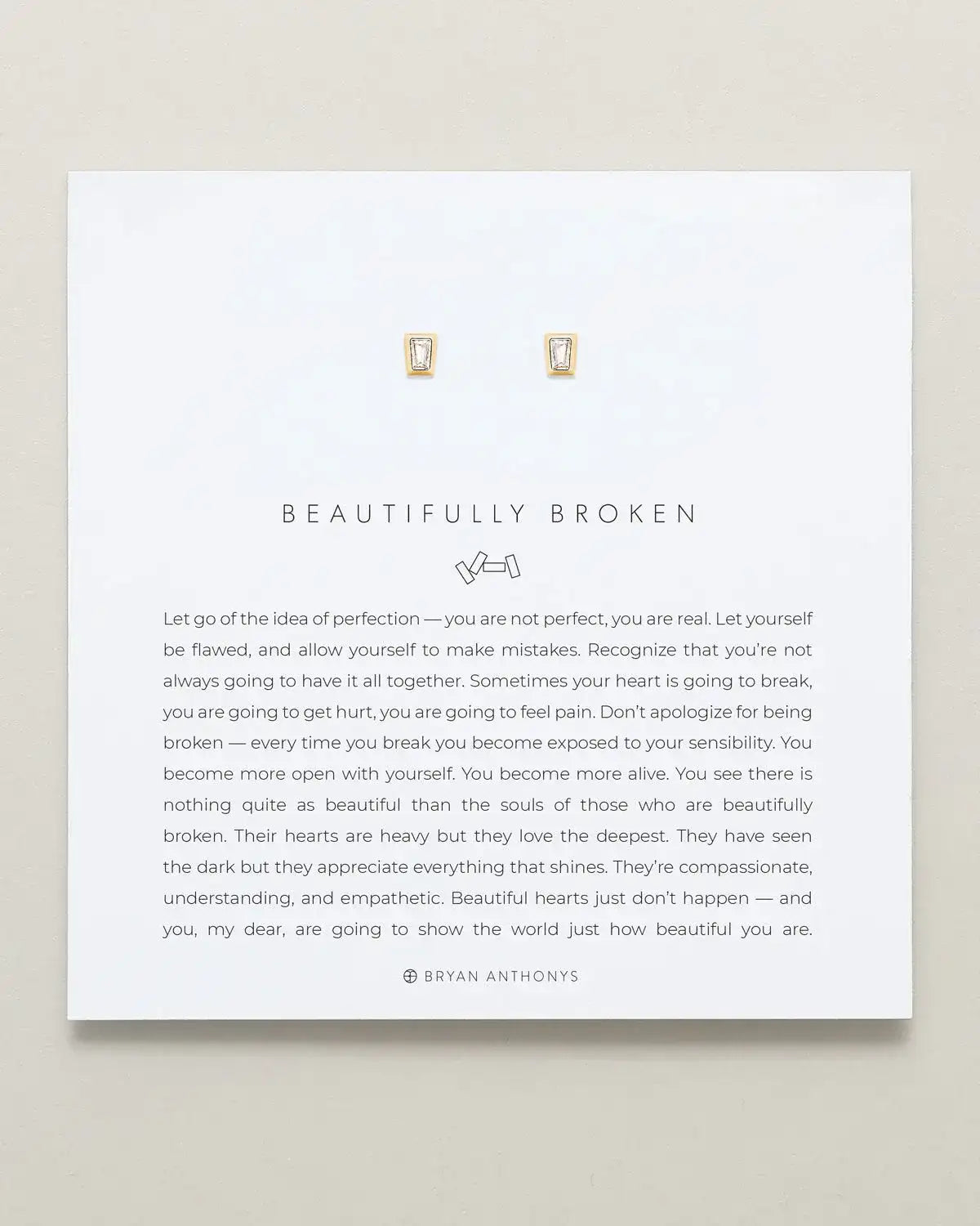 Beautifully Broken Baguette Stud Earrings