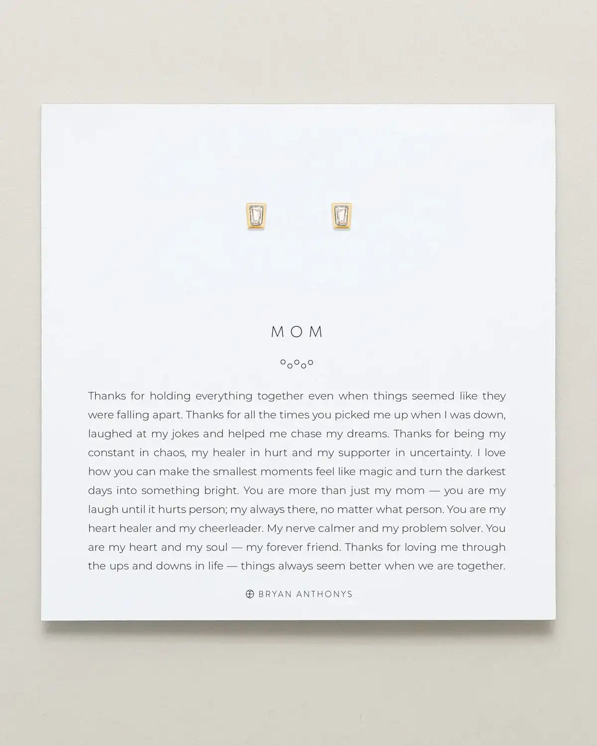 Mom Baguette Stud Earrings