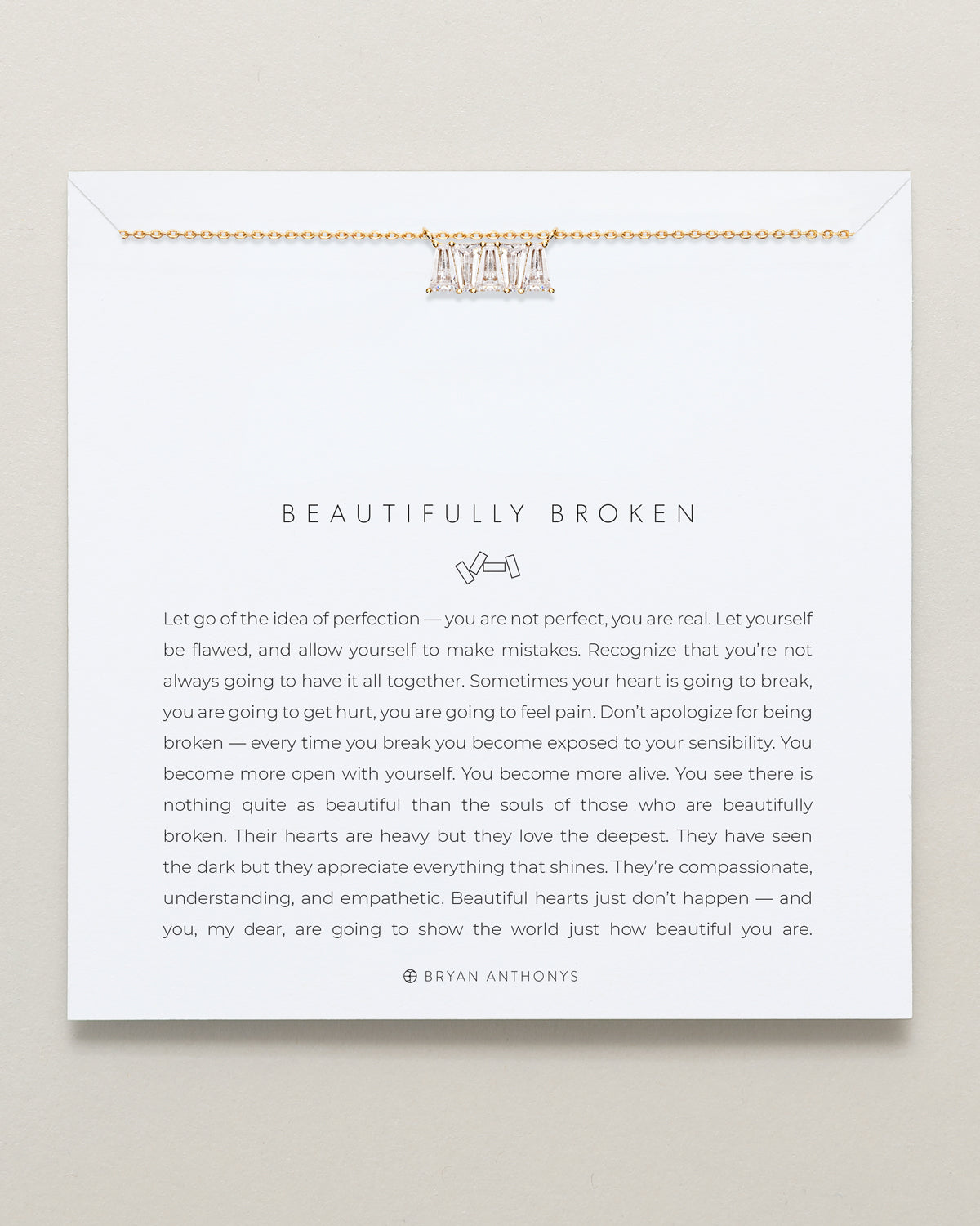 Beautifully Broken Baguette Dainty Necklace