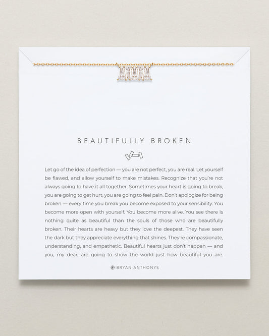 Beautifully Broken Baguette Dainty Necklace