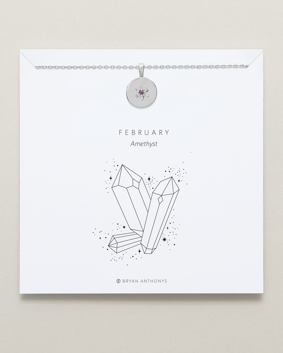 Birthstone Pendant Necklace — Amethyst