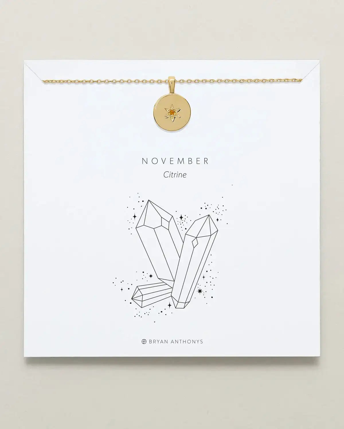 Birthstone Pendant Necklace — Citrine